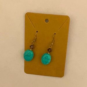 Turquoise & Gold Chandelier Earrings